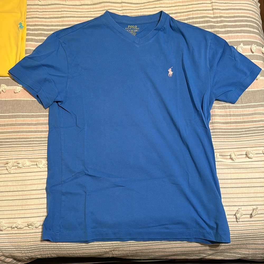 Blue V Neck Ralph Lauren Tee short sleeve